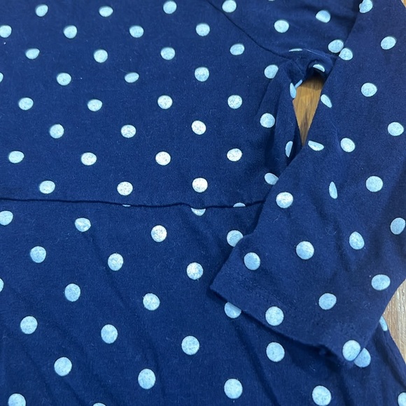 Gap Navy with White Polka Dot Long Sleeve Skater Dress - Picture 3 of 6